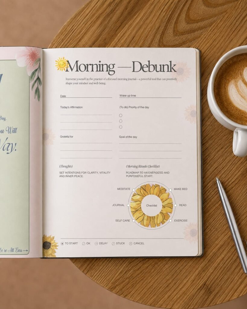Inside view of Yutori physical 30-Day Habit Builder Journal